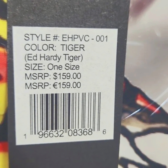 Ed Hardy Tiger PVC Tote Bag – Clear Red See-Through Y2K Statement Piece – NWT - Picture 7 of 7